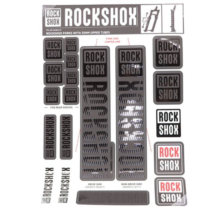 ROCK SHOX Fork Decal Kit, 35mm Forks MY18 stealth main product photo